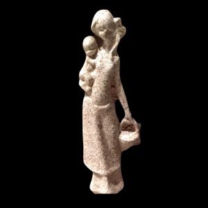 Mother and child ceramic figurines handmade
